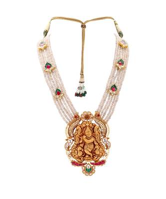 Elegant Earring & Necklace Set With Gold Toned Pendant & Semi Precious Stones Beads For A Touch Of Class 3