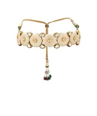 Traditioal Necklace Set With White Enamelling & Kundan 3