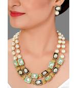 Multi Tiered Necklace Set Made With  Pearl , Enemalling Motifs & Kundan