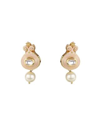 Traditional Earring & Necklace Set With Kundan, Enemaling &  Pearls 4