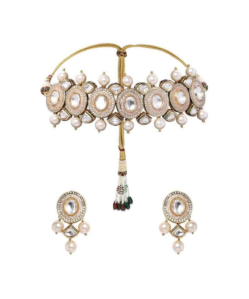Traditional Choker Set With Kundan &   Pearl