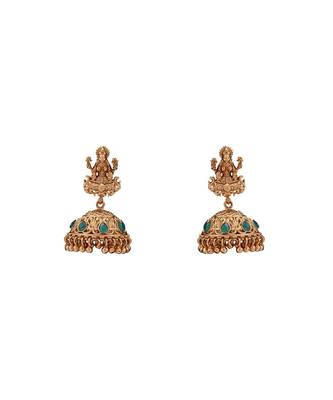 Festive Necklace Set With Gold Toned Temple Broach & Jute 3