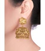 Traditional Antique Gold Polish Temple Earring