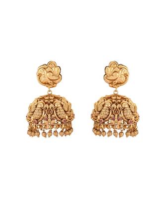 Traditional Antique Gold Polish Temple Earring 2