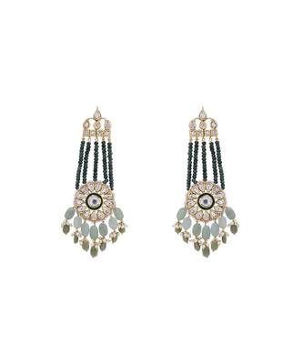 Sparkling Green Earrings in Jade and Green beads 2