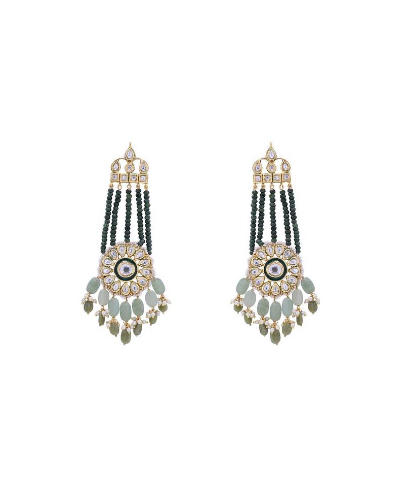 Sparkling Green Earrings in Jade and Green beads