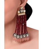 Dreamy Red Earrings with Pink Onyx beads
