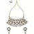 Charisma Enamelled Blue And Grey Kundan And  Pearls Necklace And Earrings Set.