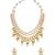 Intricate Spectacle Cream And Green Kundan, Pearls Necklace Set.