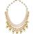 Intricate Spectacle Cream And Green Kundan, Pearls Necklace Set.