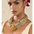 Celestial Surprise Beige Jute Threaded Gold Pendant Necklace Amd Earrings Set With Agate And Gold Beads.