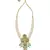 Jazzy Enamelled Green Kundan, Jade And  Pearls Necklace And Earrings Set.