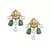 Jazzy Enamelled Green Kundan, Jade And  Pearls Necklace And Earrings Set.