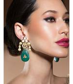 Classic Kundan Polki Ornamented With Shell Pearls And Onyx Drops