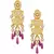 Golden Kundan Polki Earrings With Shell Pearls And Jade Drops