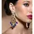 Detailed Kundan Polki Earrings With Dazzling Blue Onyx Drops