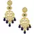 Detailed Kundan Polki Earrings With Dazzling Blue Onyx Drops