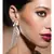 Elegant Golden Kundan Polki Earrings With Rose-Gold Agate Teardrops