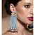 Contemporary Kundan Polki Earrings Studded With Fresh Water Pearls And Crystal Blue Agate Beads