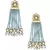 Contemporary Kundan Polki Earrings Studded With Fresh Water Pearls And Crystal Blue Agate Beads