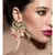 Eccentric Kundan Polki Earrings In Shell Pearls And Vibrant Carved Quartz