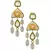 Intricate Kundan Polki Gold Enamelled Earrings In Glazed Jade