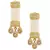 Exquisite Kundan Polki Earrings In Gold Enamelling Paired With Quartz And Baroque Pearls