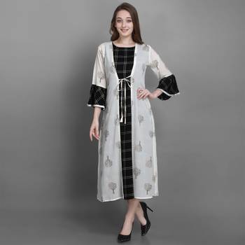 Women's Black Ethnic Jacket and Kurta Set 1