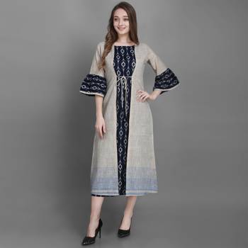 Women's Navy Blue Ethnic Jacket and Kurta Set 1