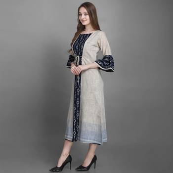 Women's Navy Blue Ethnic Jacket and Kurta Set 3