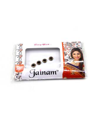 Beautiful Multi color Stone Round Shape Forehead Fancy Bindi For Girls Women(Pack of 3) 2