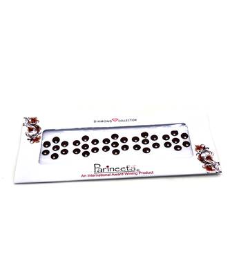 Round Maroon & Multicolor Velvet Bindi With Silver Stone(Pack Of 2) 3