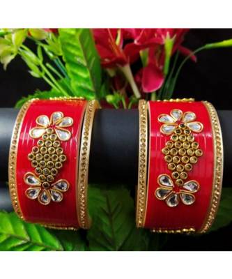 Designer Indian Bollywood Style Red Bridal Chura Suhag Chura Set 1
