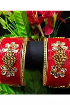 Designer Indian Bollywood Style Red Bridal Chura Suhag Chura Set
