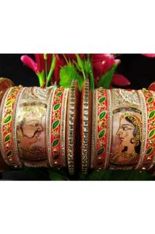 Hand Painted Hand Made Designer Full Bridal Chura Chuda Set