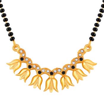 Ethnic Black Beaded Gold-toned Combo Set of 3 Mangalsutra for Women 1