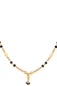 Ethnic Black Beaded Gold -toned Combo Set of 3 Mangalsutra for Women