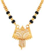 Ethnic Black Beaded Gold- toned Combo Set of 3 Mangalsutra for Women