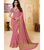 Purple embroidered Chiffon saree with blouse