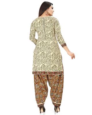 Beige printed cotton salwar 2