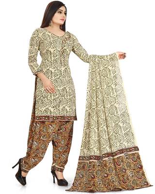 Beige printed cotton salwar 4