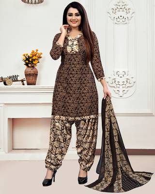 Brown printed cotton salwar 1