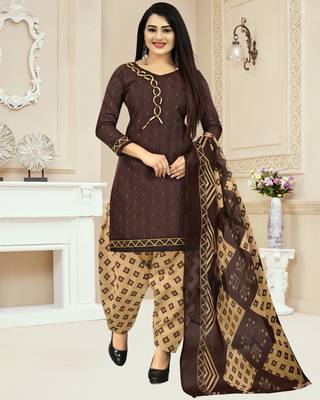 Brown printed cotton salwar 1