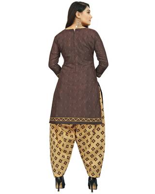 Brown printed cotton salwar 2