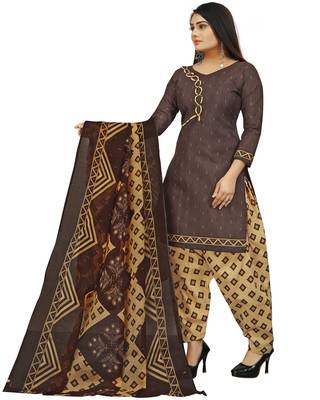 Brown printed cotton salwar 3