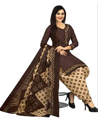 Brown printed cotton salwar 4