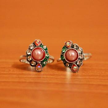 Pink zircon  toe-rings 1