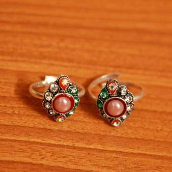 Pink zircon  toe-rings 2