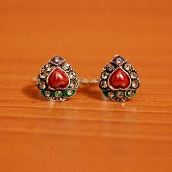 Red zircon  toe-rings 1