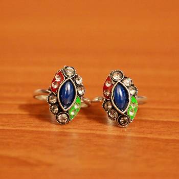 Blue zircon  toe-rings 1